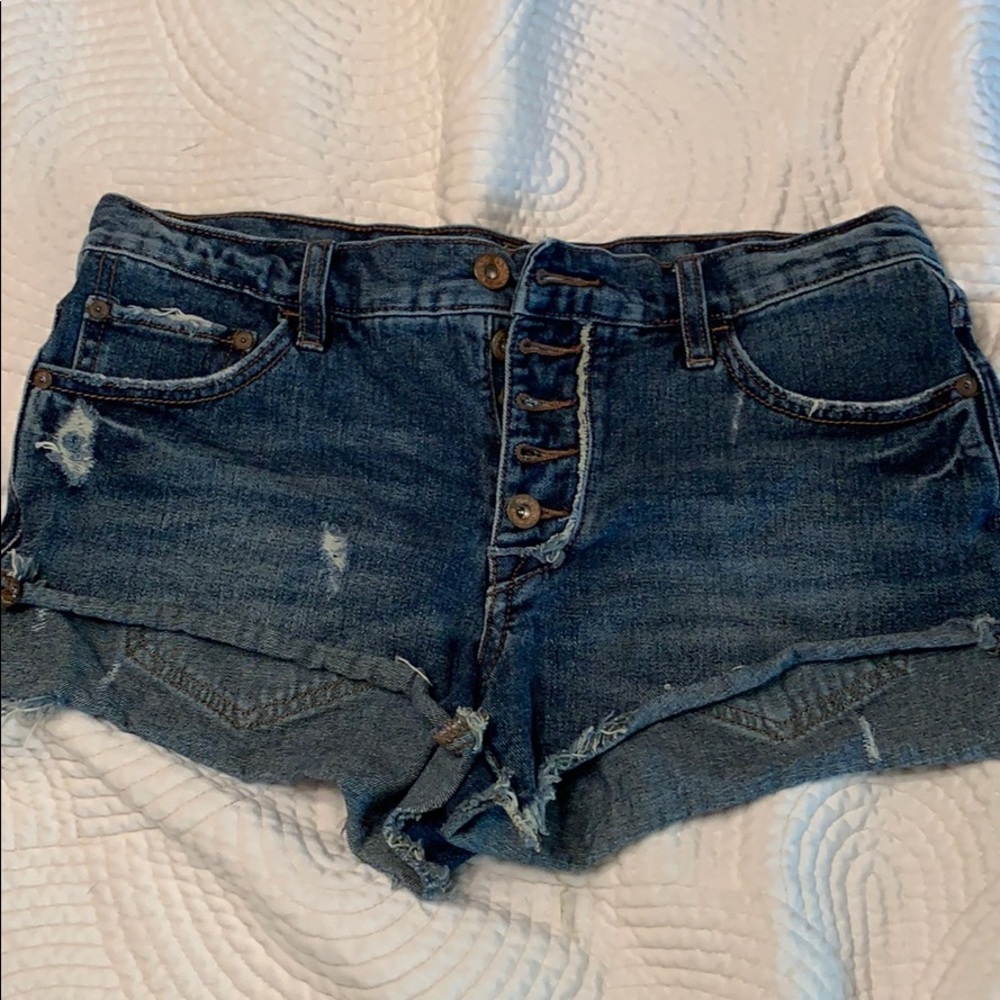 Button Up Free People Jean Shorts